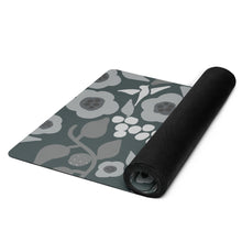 Load image into Gallery viewer, Gray Flora Rubber Yoga Mat