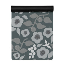 Load image into Gallery viewer, Gray Flora Rubber Yoga Mat