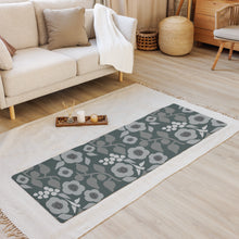 Load image into Gallery viewer, Gray Flora Rubber Yoga Mat