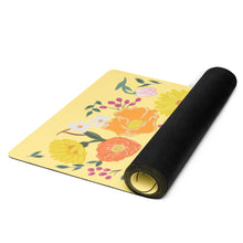 Load image into Gallery viewer, Floral Rubber Yoga Mat - Yellow