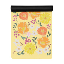 Load image into Gallery viewer, Floral Rubber Yoga Mat - Yellow