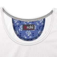 Load image into Gallery viewer, Premium White Rose on Blue Tunic Dress