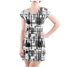 Load image into Gallery viewer, Premium Black & Gray Abstract Tunic Dress