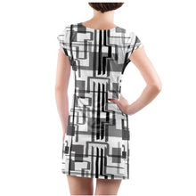 Load image into Gallery viewer, Premium Black & Gray Abstract Tunic Dress