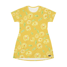 Load image into Gallery viewer, Yellow Flower T-shirt Dress