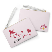 Load image into Gallery viewer, Bird Holding Heart Vine Clutch Bag