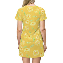 Load image into Gallery viewer, Yellow Flower T-shirt Dress