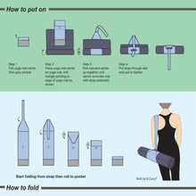 Load image into Gallery viewer, Roll Up & Carry How to put on