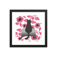 Load image into Gallery viewer, Cat with Flower Framed poster