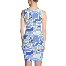 Load image into Gallery viewer, Blue Abstract Fitted Dress