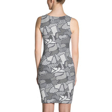 Load image into Gallery viewer, Gray Abstract Fitted Dress