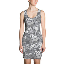 Load image into Gallery viewer, Gray Abstract Fitted Dress