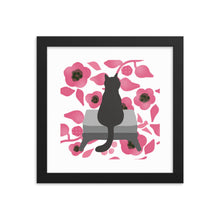 Load image into Gallery viewer, Cat with Flower Framed poster