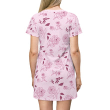 Load image into Gallery viewer, Pink Flora T-Shirt Dress
