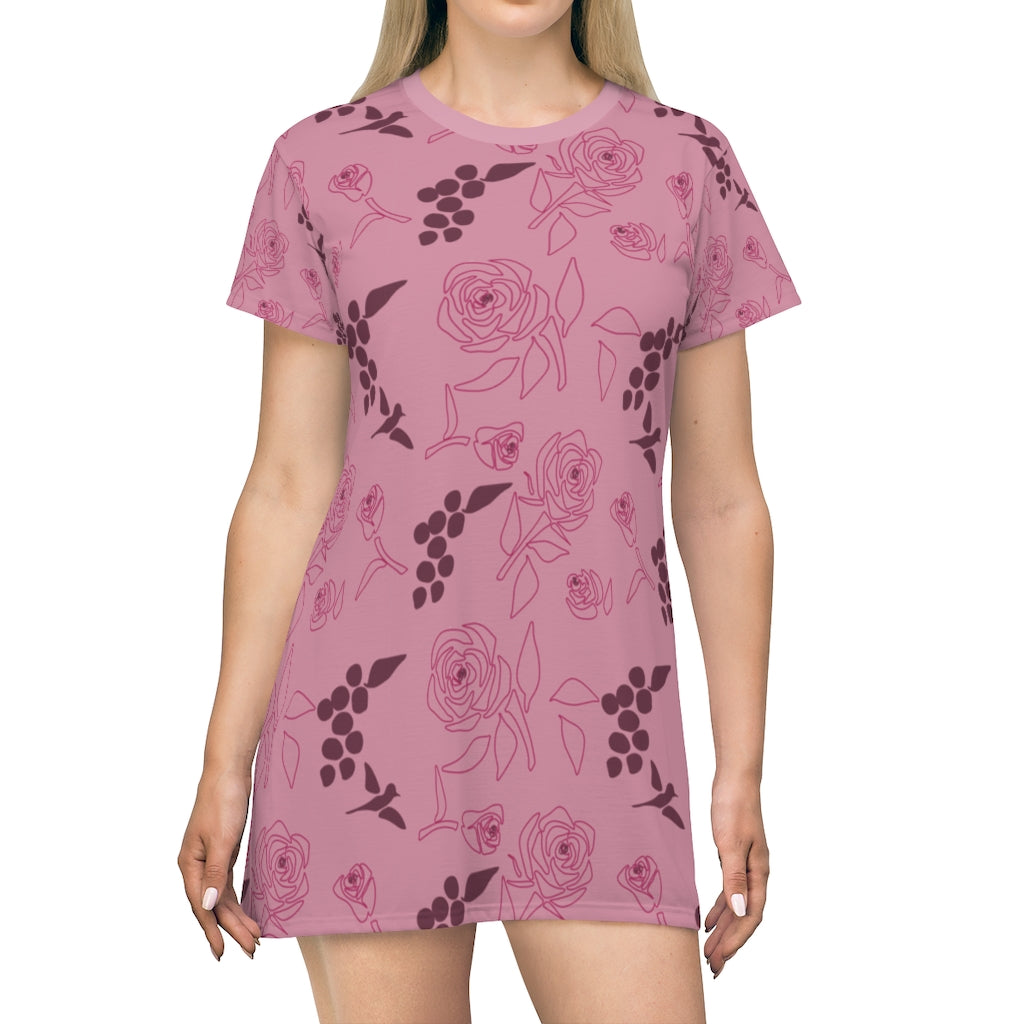 Rose & Grape T-Shirt Dress