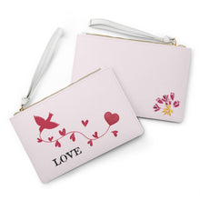 Load image into Gallery viewer, Bird Holding Heart Vine Clutch Bag
