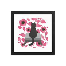 Load image into Gallery viewer, Cat with Flower Framed poster
