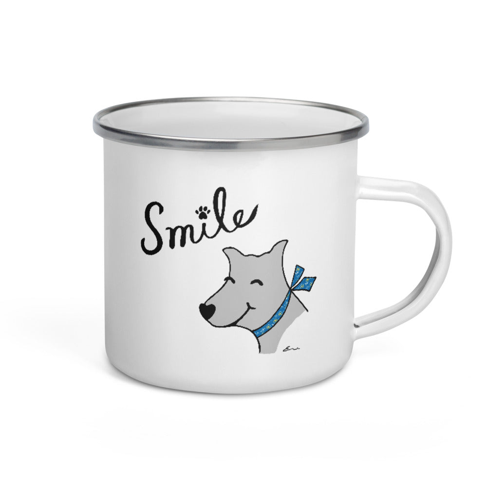 Happy Dog Enamel Mug