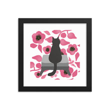 Load image into Gallery viewer, Cat with Flower Framed poster
