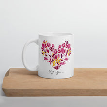 Load image into Gallery viewer, Floral Heart Mug with Miss You
