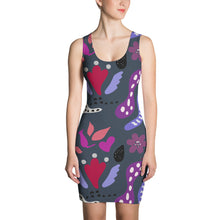 Load image into Gallery viewer, Cat In The Garden Fitted Dress
