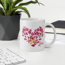 Load image into Gallery viewer, Floral Heart Mug with Love
