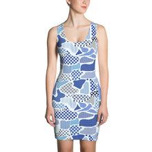 Load image into Gallery viewer, Blue Abstract Fitted Dress

